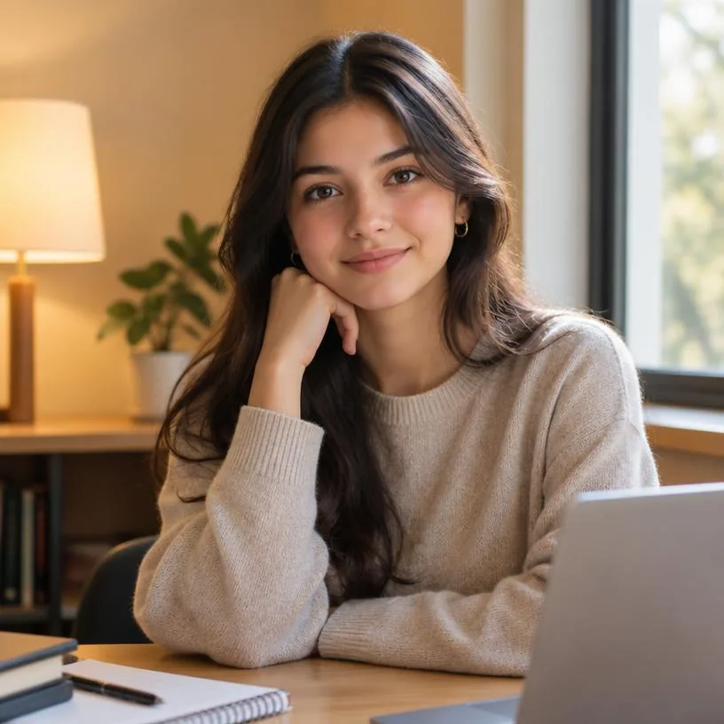Student at a desk